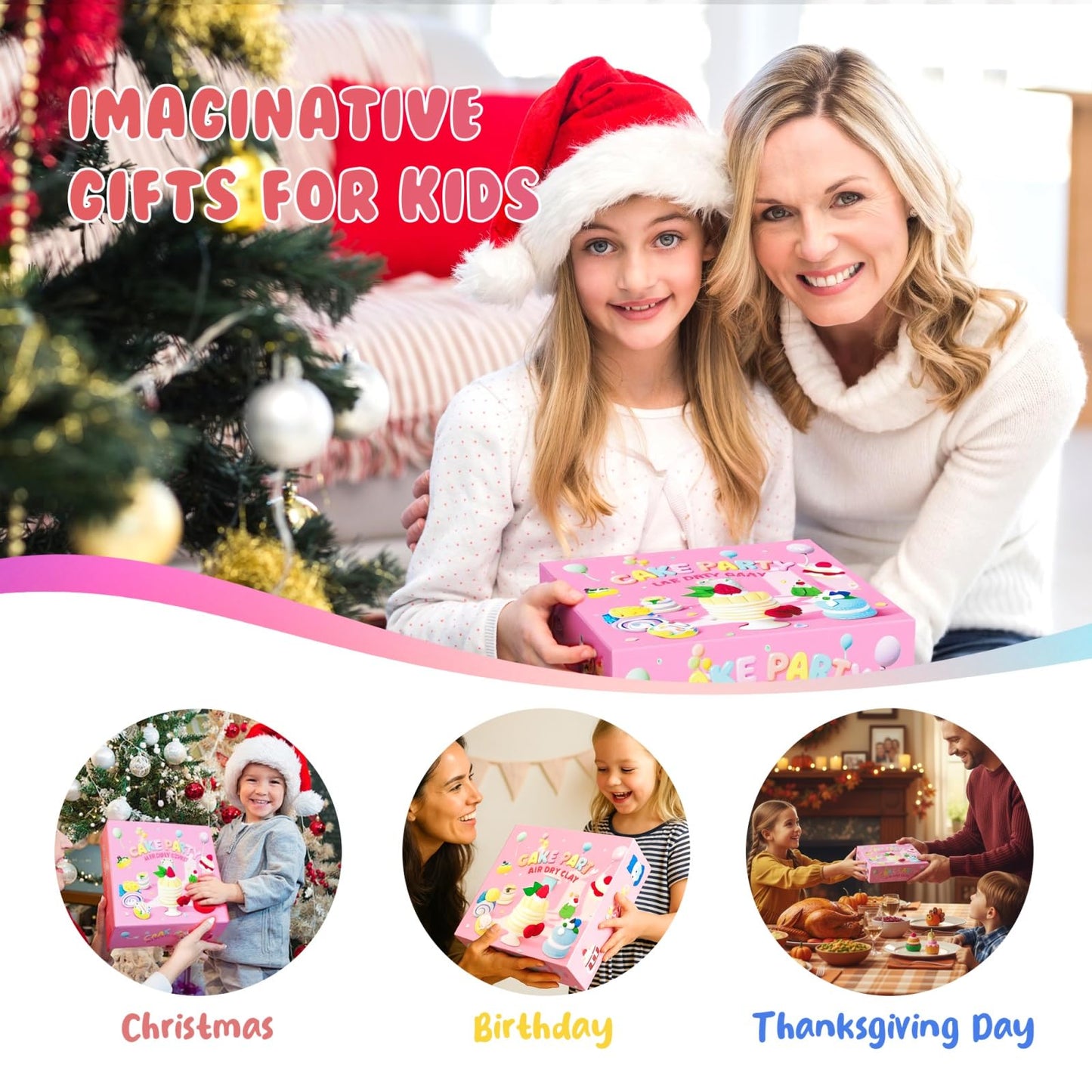 Air Dry Clay Kits for Kids - hittaty Cake Themed Model Magic Clay, 12 Boxes Molding Clay for Kids with Sculpting Tools and Tutorials, Safe, Soft & Non-Sticky DIY Arts and Crafts Gift for Boys & Girls