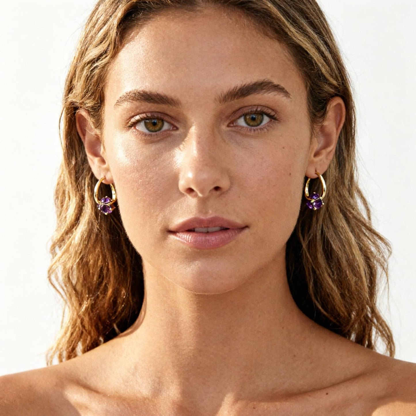 Lymphatic Earrings for Women Negative Lon Lymph Detox Earrings Lymphvity Germanium Earring Drainage Slimming Jewelry Gift (Purple1)