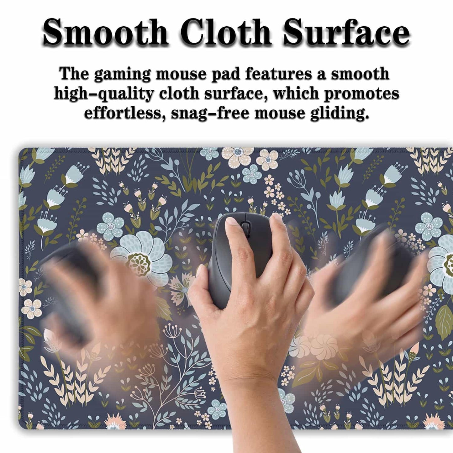 Samgula Office Desk Pads Floral Pattern Jumbo Mouse Pad Gaming Mousepad Large Mouse Pads The Desk Mat Non-Slip Rubber Base Waterproof with Stitched Edges 35.4 X 15.7 for Game Office,