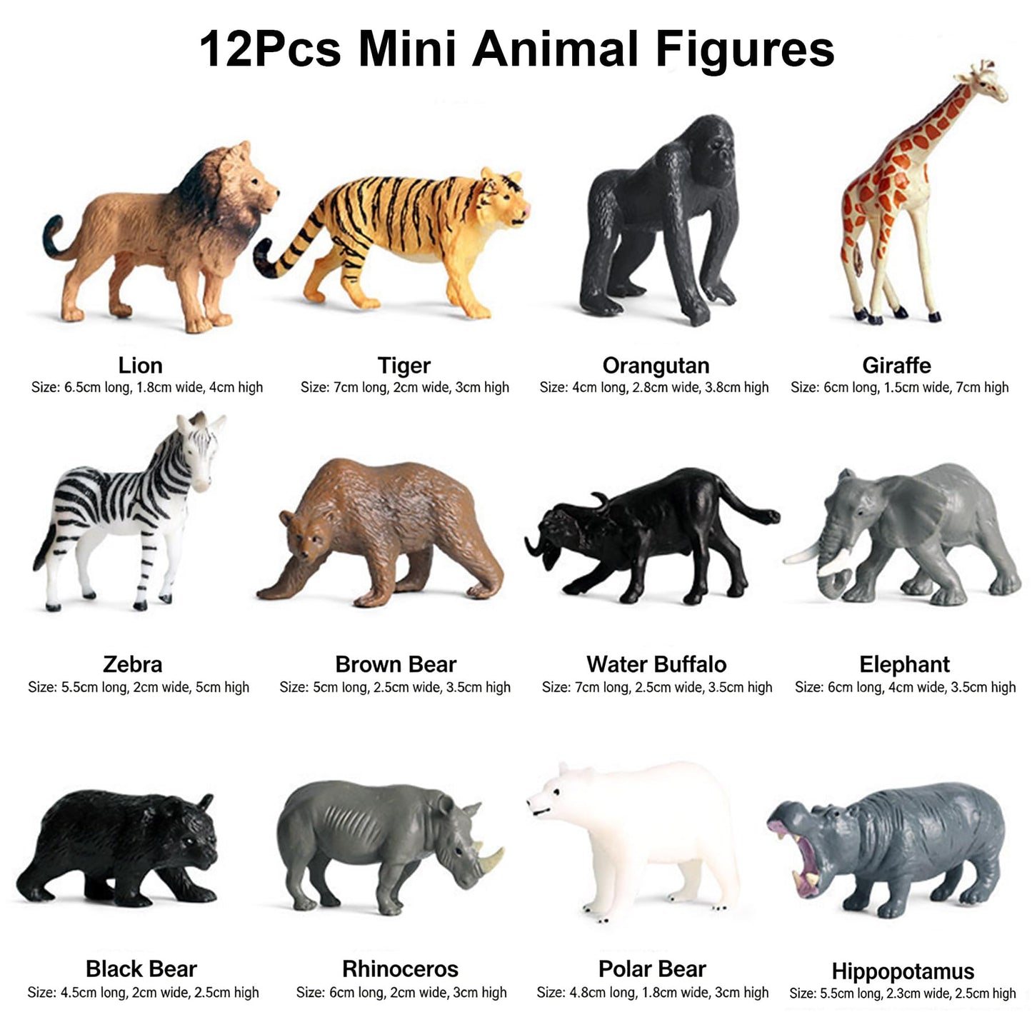 MLIYYBE 40PCS Model Trees with 12PCS Mini Diorama Wild Animals Kit, Mixed Size 4.5-16cm Miniature Tree, Realistic Diorama Accessories for Model Railway, Train Scenery, Landscape, DIY Crafts