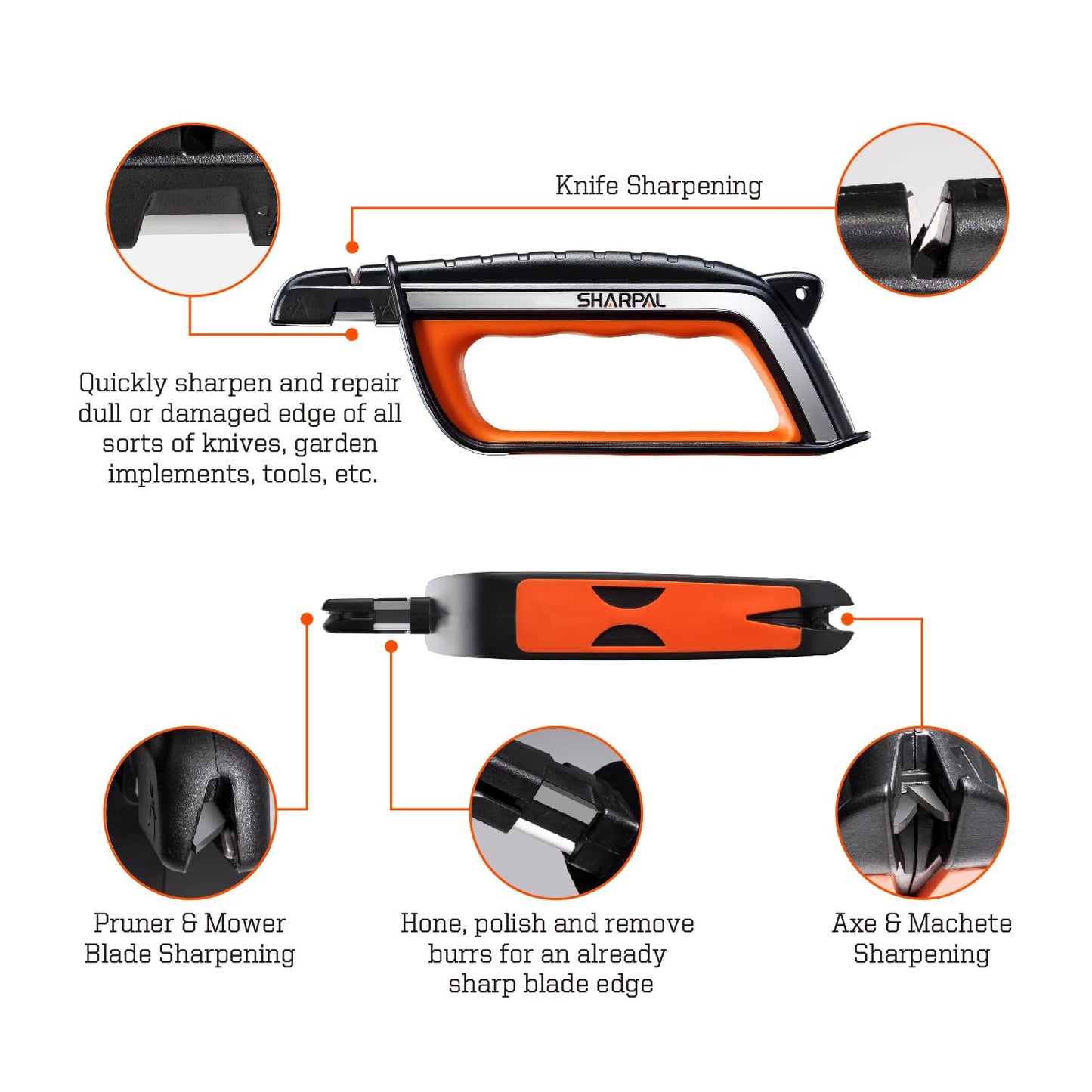 SHARPAL 103N All-in-1 Knife Garden Tool Multi-Sharpener for Lawn Mower Blade, Axe, Hatchet, Machete, Pruner, Hedge Shears, Scissors Mothers Day Gifts