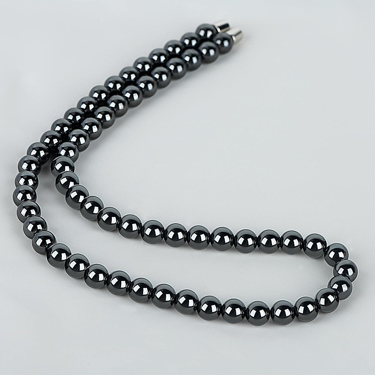 IRUMENG Hematite Necklace - Natural Magnetic Hematite Beads Necklace Relief Fatigue around Neck and Shoulder,18“(45cm)
