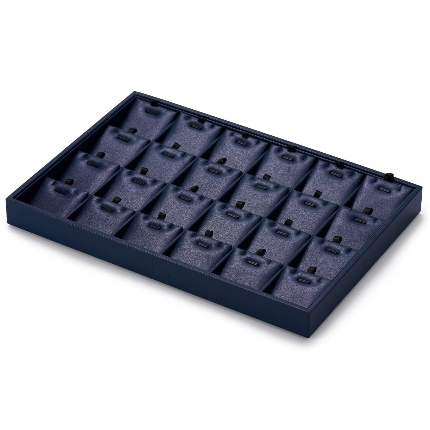 Oirlv Stackable 24 Gird Necklace Organizer Tray with Removable Jewelry Cards Necklace Pendant Jewelry Drawer Organizer
