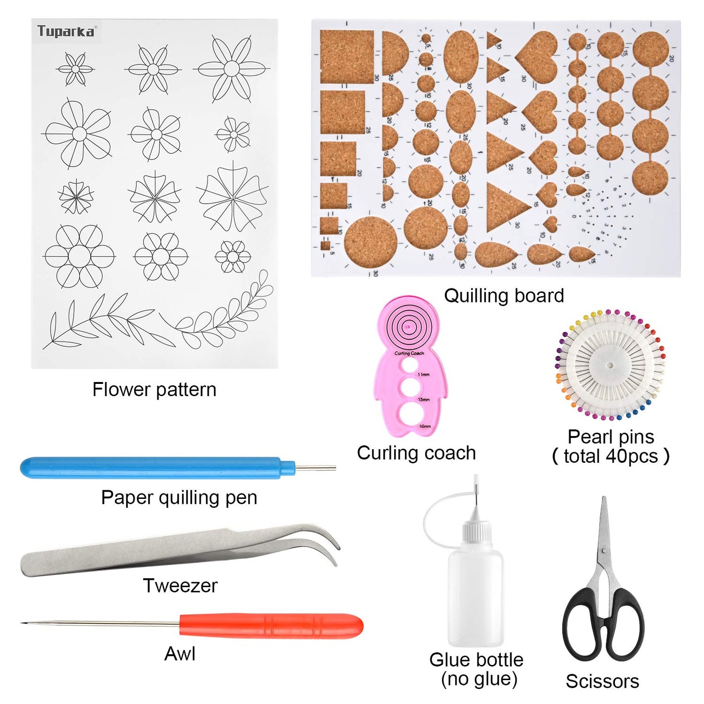 TUPARKA 15 PCS Paper Quilling Kits with 29 Colors 600 Strips Quilling Paper DIY Design Drawing Handcraft Tool