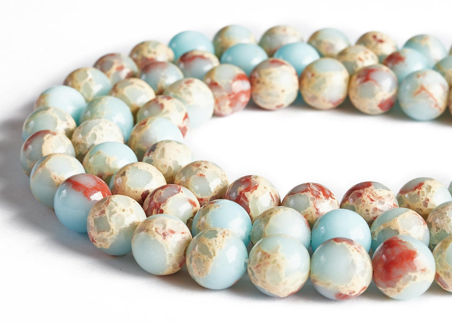100pcs 8mm Snakeskin Imperial Beads Natural Gemstone Beads Round Loose Beads for Jewelry Making