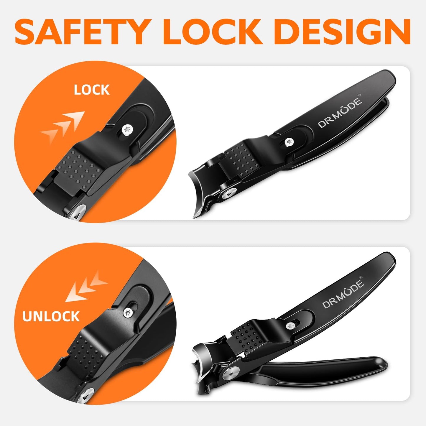 Slanted Nail Clippers for Men Thick Ingrown Nails, Large Toenail Clippers for Seniors with Wide Jaw Opening, Heavy Duty Long Handled Nail Cutter