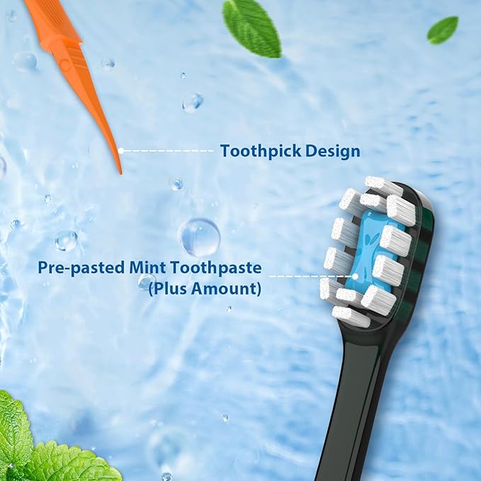 10Pack Disposable Toothbrush with Pre-Pasted Toothpaste 5-in-1 Mini Travel Toothbrush Deep Clean with Toothpick, Flosser, Tongue Scraper for Superior Oral Hygiene, Individually Wrapped