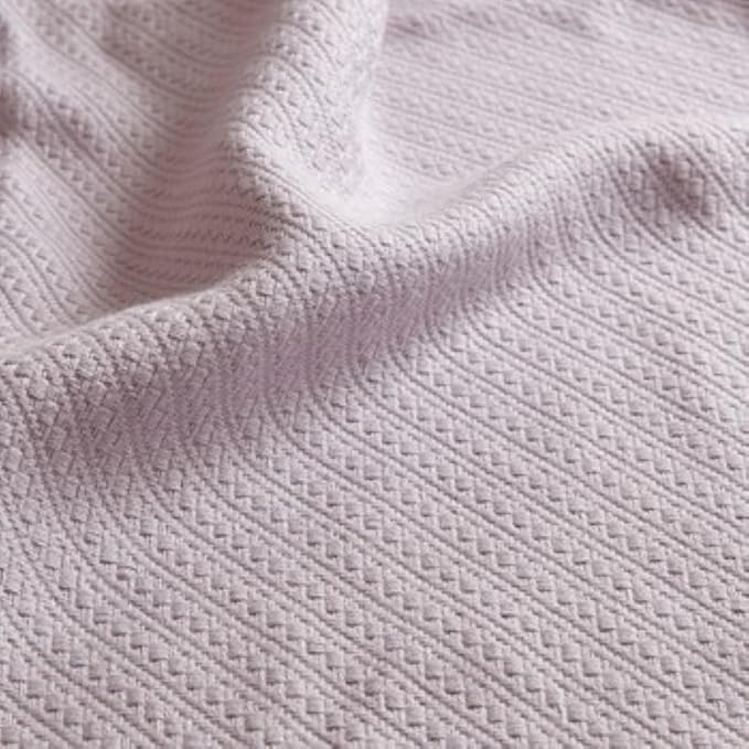 Madison Park Liquid Cotton Blanket Breathable, Softer Ring Spun Weave, Diamond Motif, Luxurious 100% Cotton All Seasons Lightweight Summer Blanket for Bed, Couch, Office, Lilac, Full/Queen