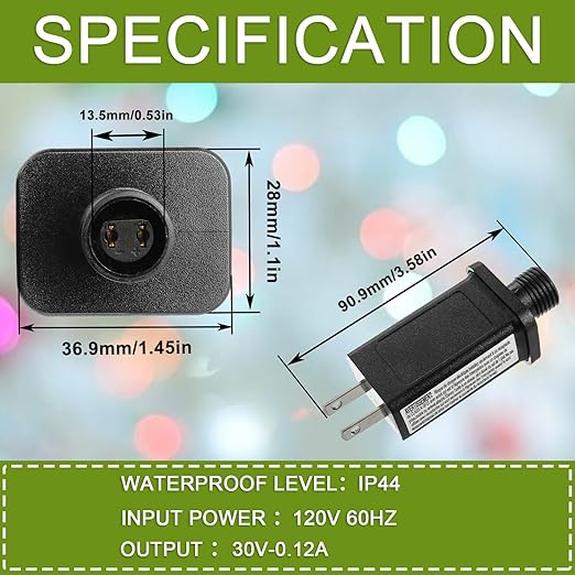SIGANDG 30V 3.6W LED Transformer Replacement Class 2 Power Supply for Christmas String Light Inflatable Decorations LED Controller IP44 Waterproof Low Voltage