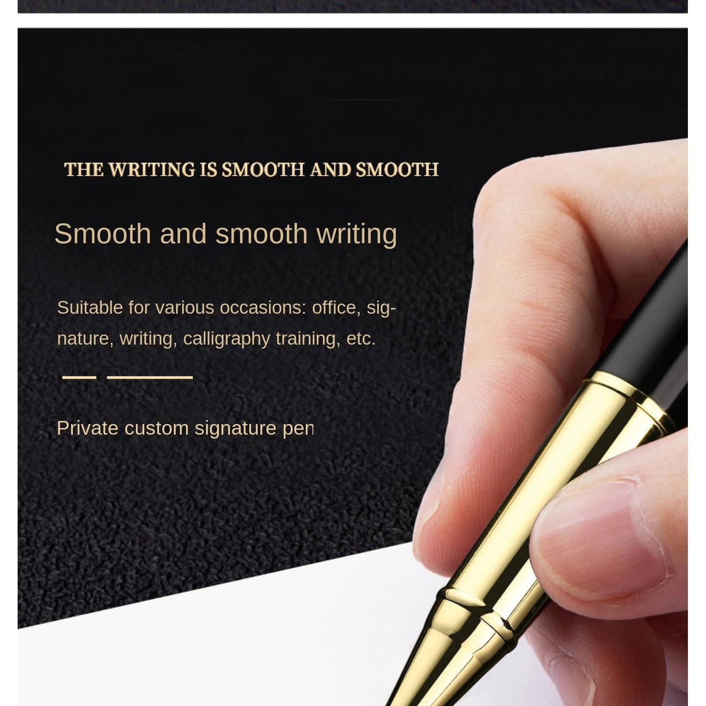 Borges Black Lacquer Rollerball Pen - Stunning Luxury Pen with 24K Gold Finish, Schmidt Ink Refill, Best Roller Ball Gift Set for Adult (Modern)