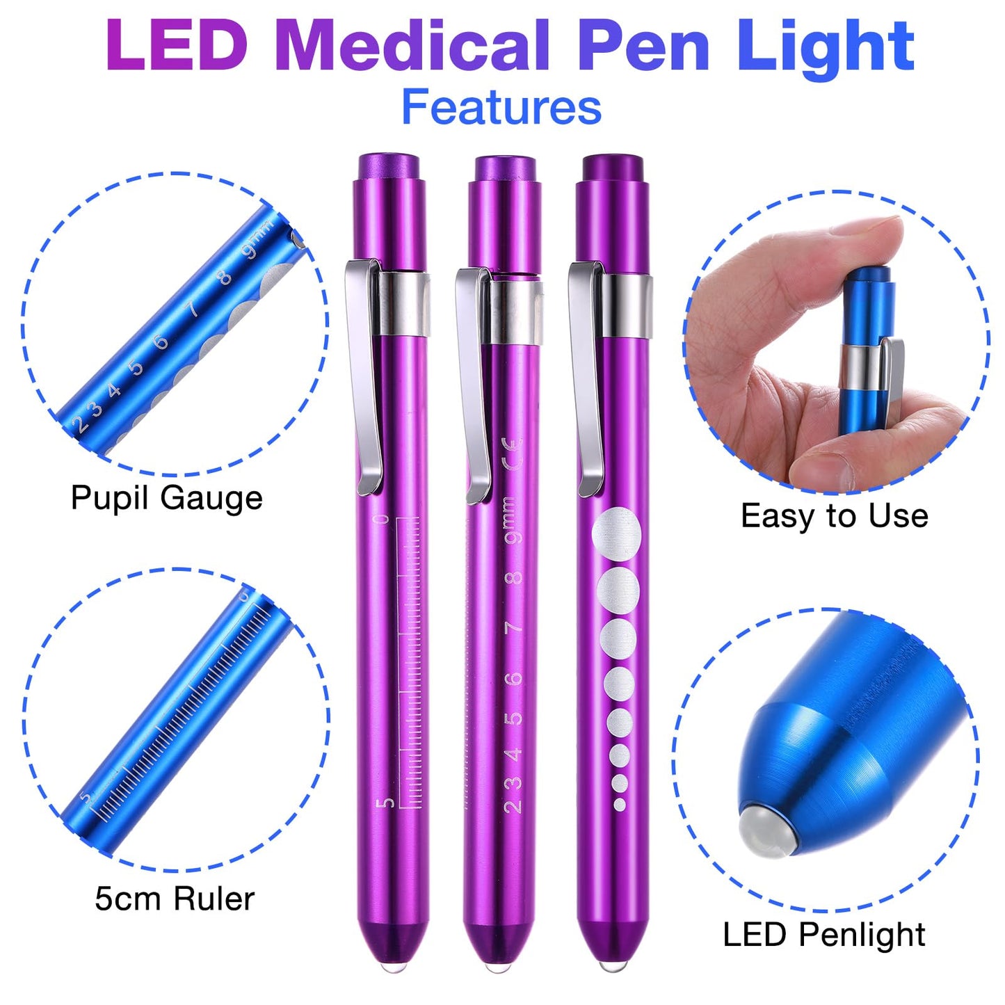 Chumia 24 Pack Trauma Shears Pen Light Bulk for Nurses Nursing Scissors with Pupil Gauge Bandage Nurse Scissors LED Penlight Medical Accessories Gifts for Doctor CNA RN First Aid EMT EMS (Rainbow)