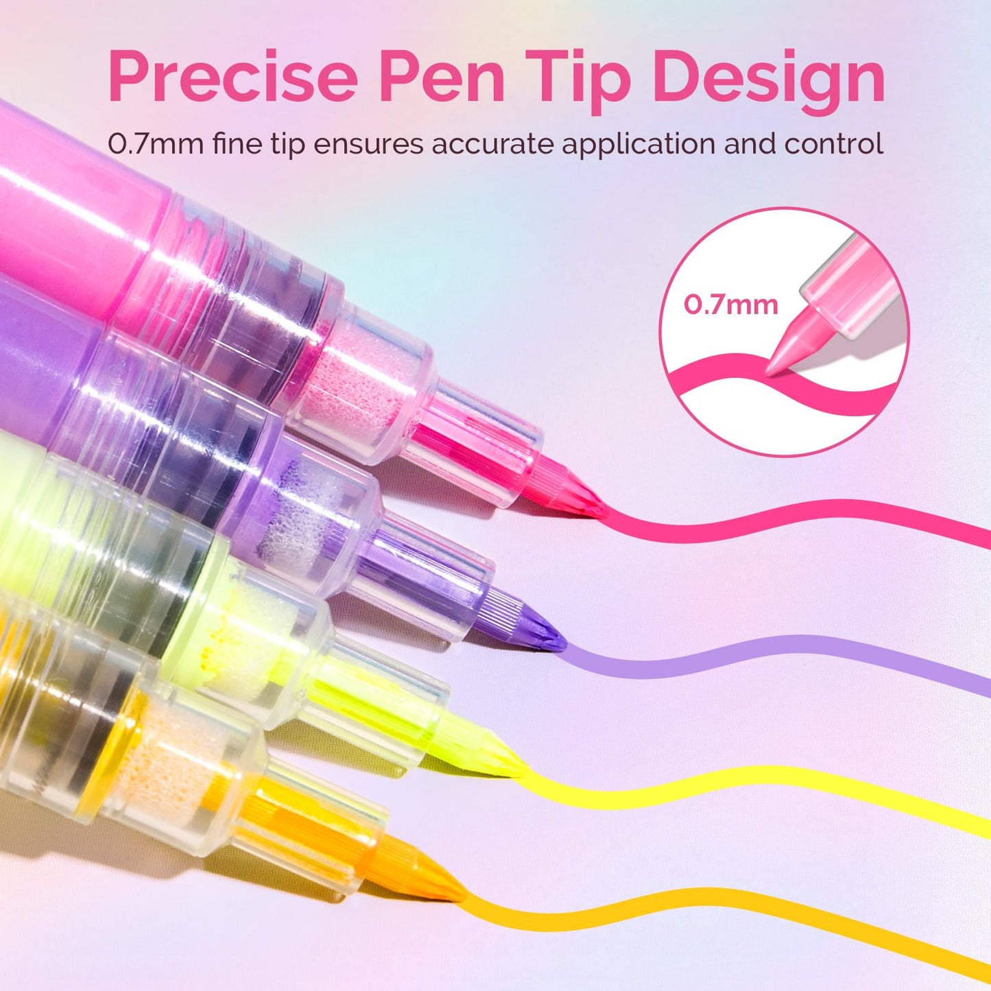 MelodySusie 5Pcs Nail Art Liner Brushes MelodySusie Nail Art Pens Set