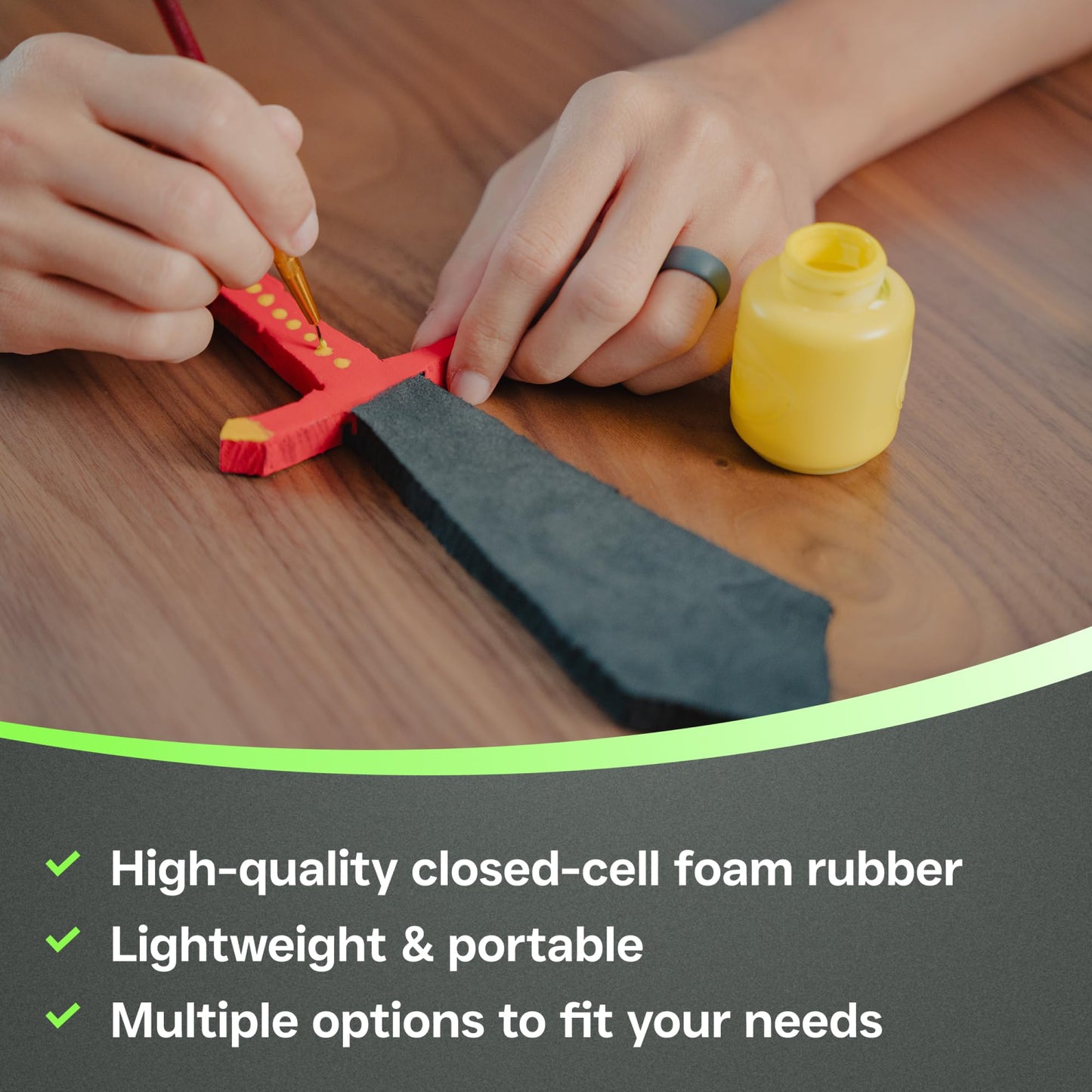 XCEL Multi-Purpose Crafting Foam Sheet Roll – Neoprene Rubber Sheets for Costumes Cosplay Packing Foam Gasket Material – Closed Cell Foam Padding in Various Options (Black, 48" x 12" x 1/8" (3 Pack))