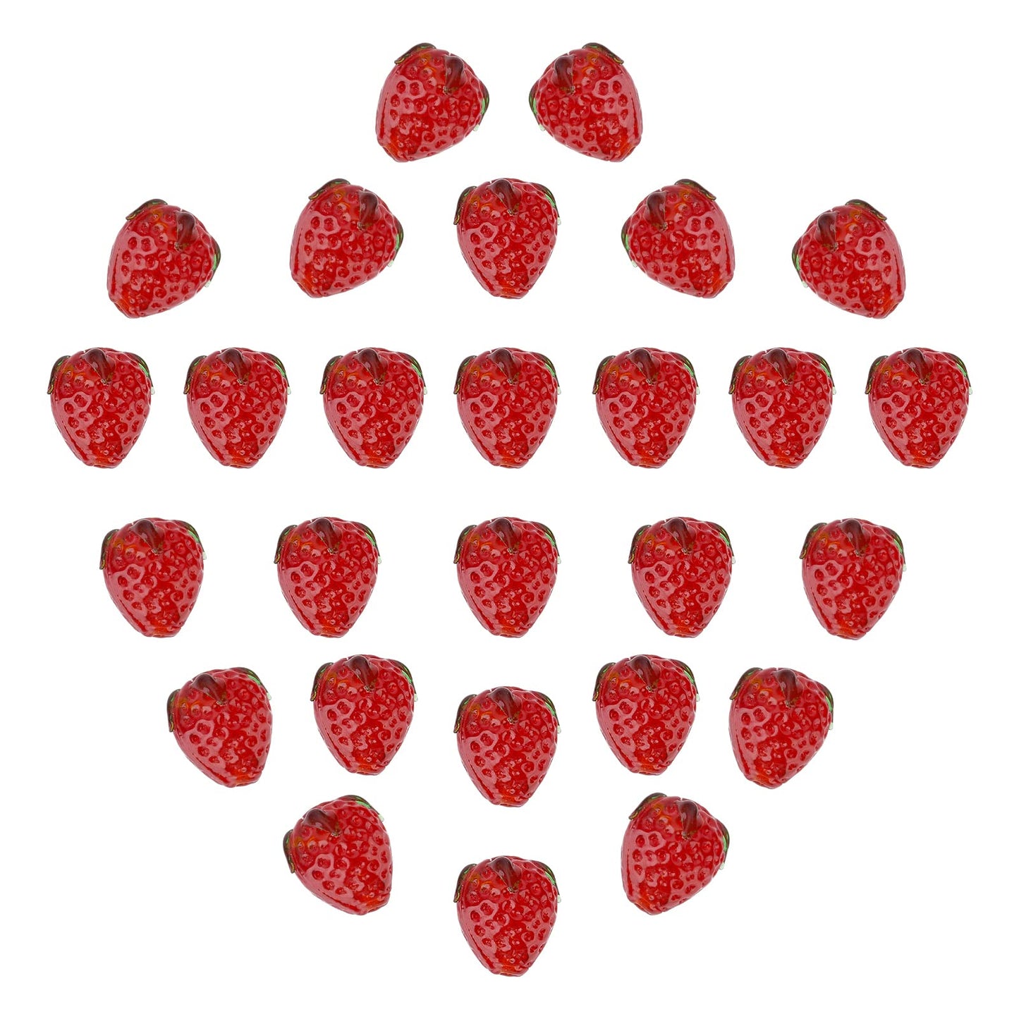 PH PandaHall 30pcs Strawberry Beads, 3D Fruit Beads Lampwork Glass Beads Spacer Loose Beads Red Imitation Strawberry Pendants for Spring Summer Bracelets Necklace Earring Christmas Jewelry Making