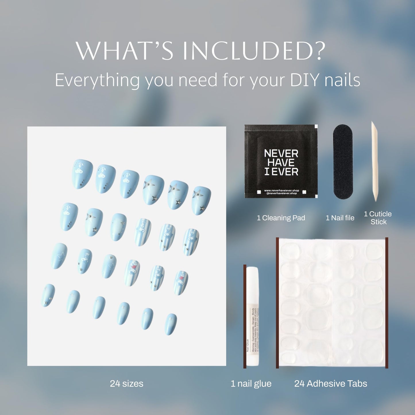 Never Have I Ever Stripes Short Almond Press On Nails 24 Piece Soft Gel False Nails for Everyday Wear Reusable Comfortable Fit for Women As Seen on Shark Tank