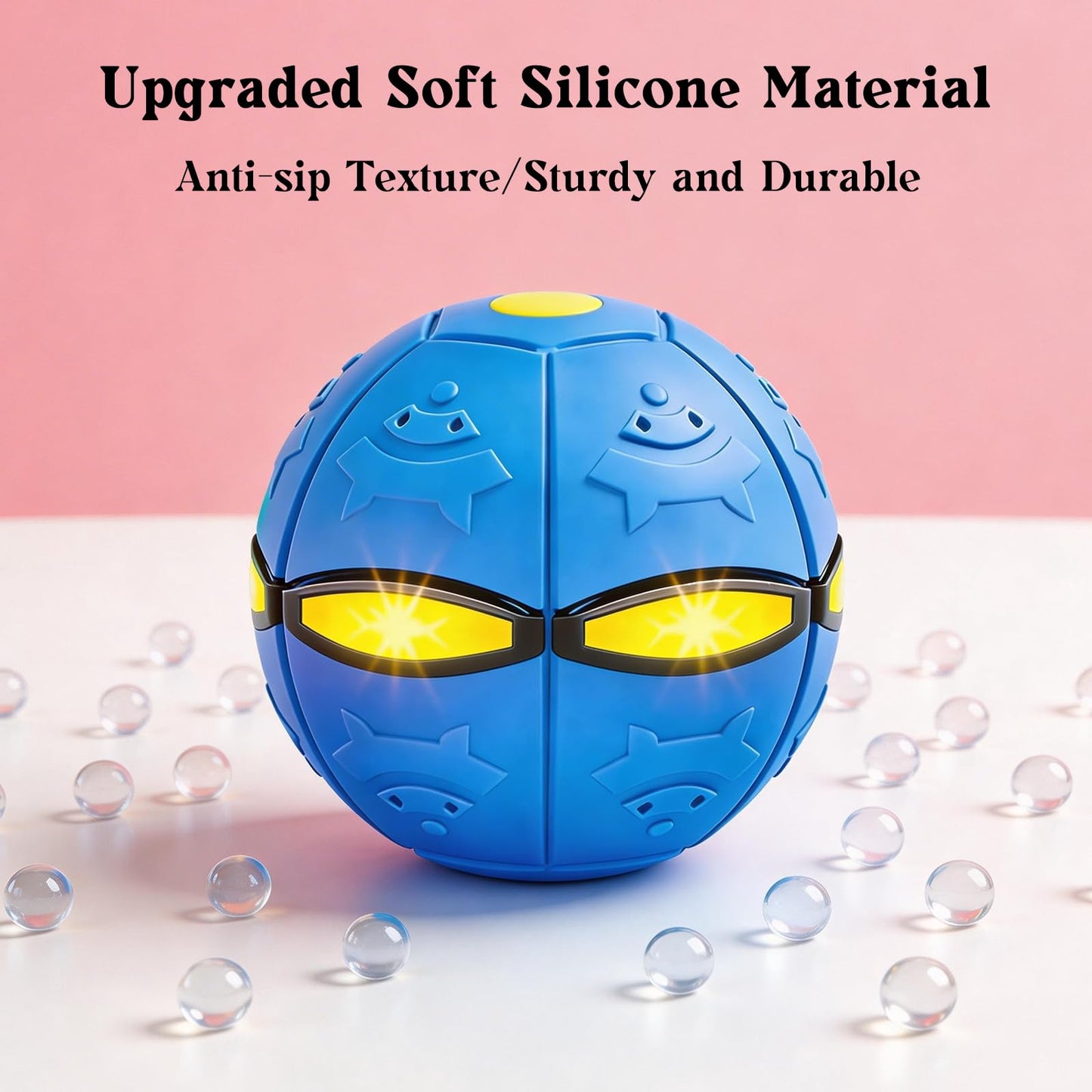 FZHZVVZPY Magic Bouncing Pop Up Balls 3 Pack with 6 LED Lights for Kids, Dual Form Meta Ball Transforming Design, Flying Saucer Ball Toy, Interactive Bouncy Balls for Parent-Child Interaction