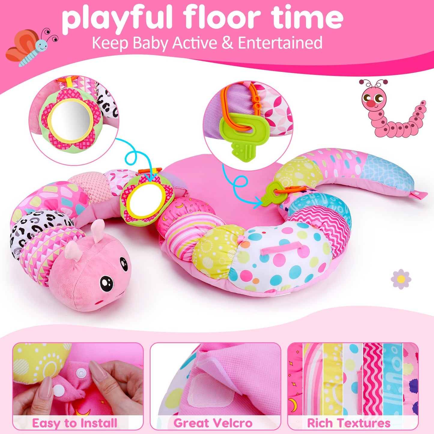 Baby Sensory Caterpillar Tummy Time Mat Toys