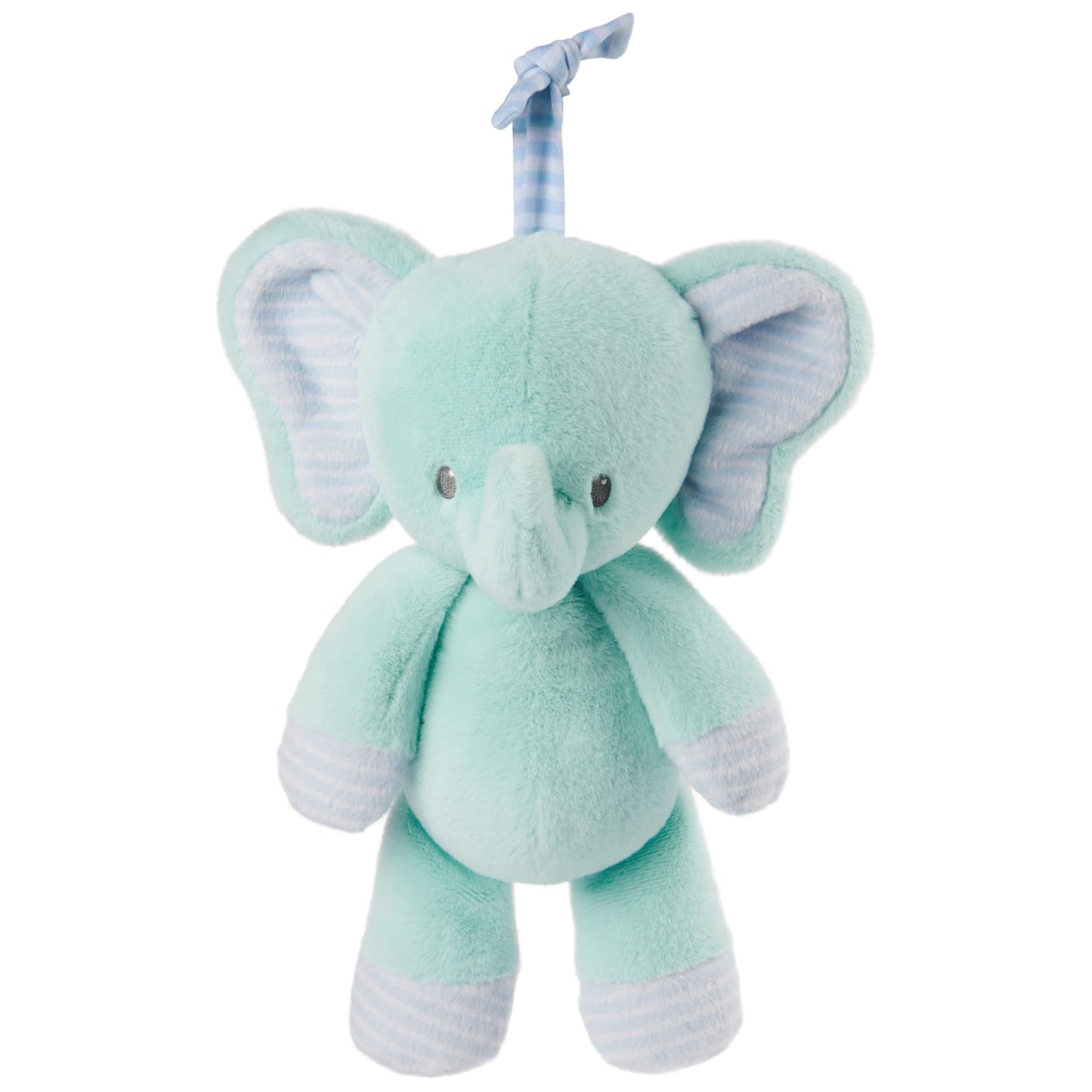 Baby GUND Safari Friends Elephant Pull-Down Musical Plush, Travel Friendly Sensory Toy with Stroller Loop for Ages 0 and Up, Blue, 12”