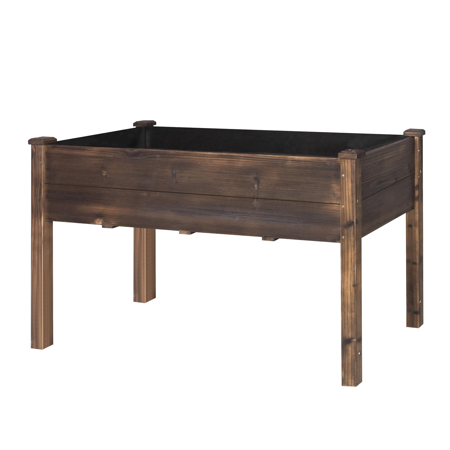 Yardenaler 48x24x30 in Raised Garden Bed with Legs, Outdoor Elevated Wood Planted Box with Liner & Drainage Hole for Vegetable Flower, Backyard and Patio, Rustic