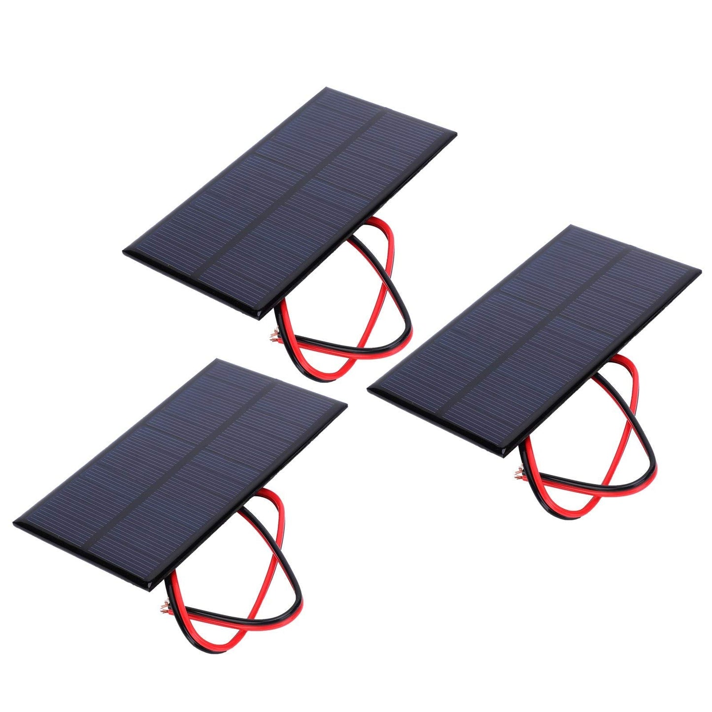 Moncer 1W 6V Mini Solar Panel, 3PCS Polysilicon Cell Charger Module with 30cm Cable for Solar Lawn Lights Solar DIY System Kit