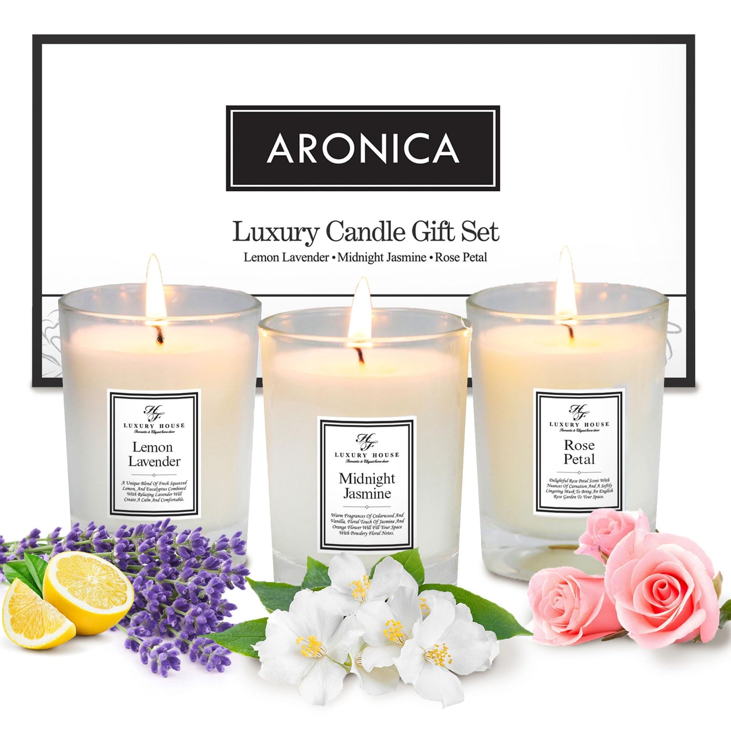 Aronica Secret Santa Gifts for Coworker, Luxury Scripture Candles for Women Sets, Bride Candle Gift Set, Get Well Candle Set