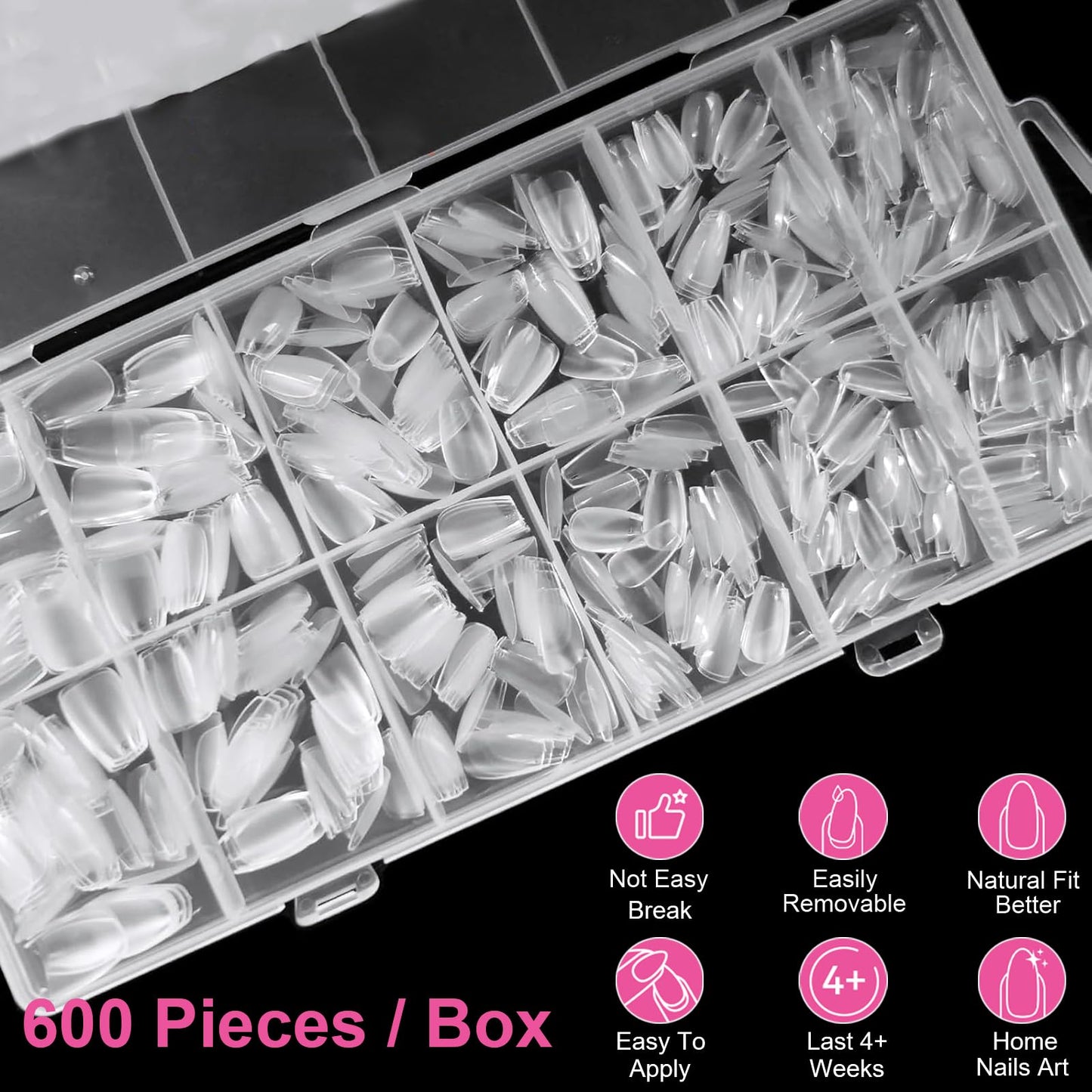 1200Pcs Extra Short Soft Gel Nail Tips 2 Styles Kit - Square & Coffin Clear Press On False Nails for Extension Manicure Home Salon DIY, 12 Sizes, BlueZOO