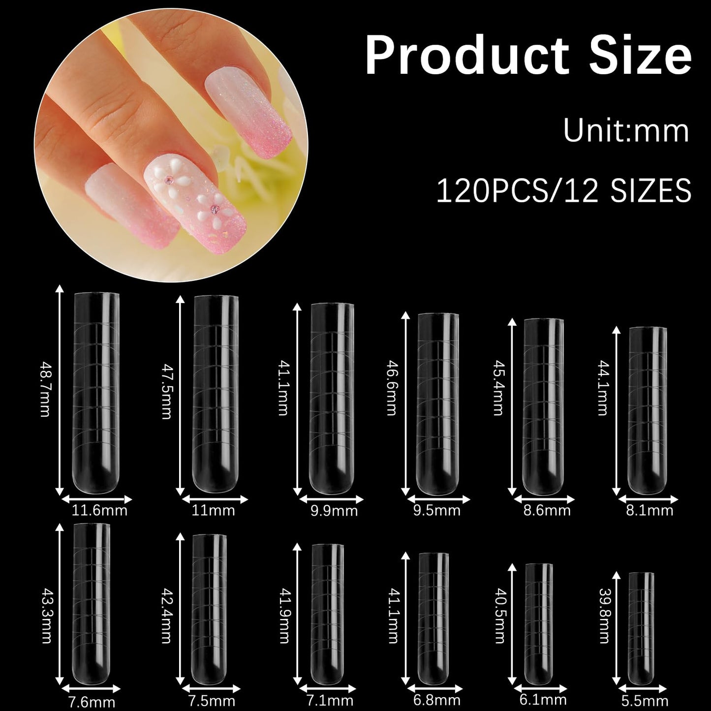Vnjaoi 120 Pcs Poly Extension Gel Dual Nail Forms + 60 PCS Silicone French Manicure Stickers for Gel Manicure Art Design Salon DIY at Home