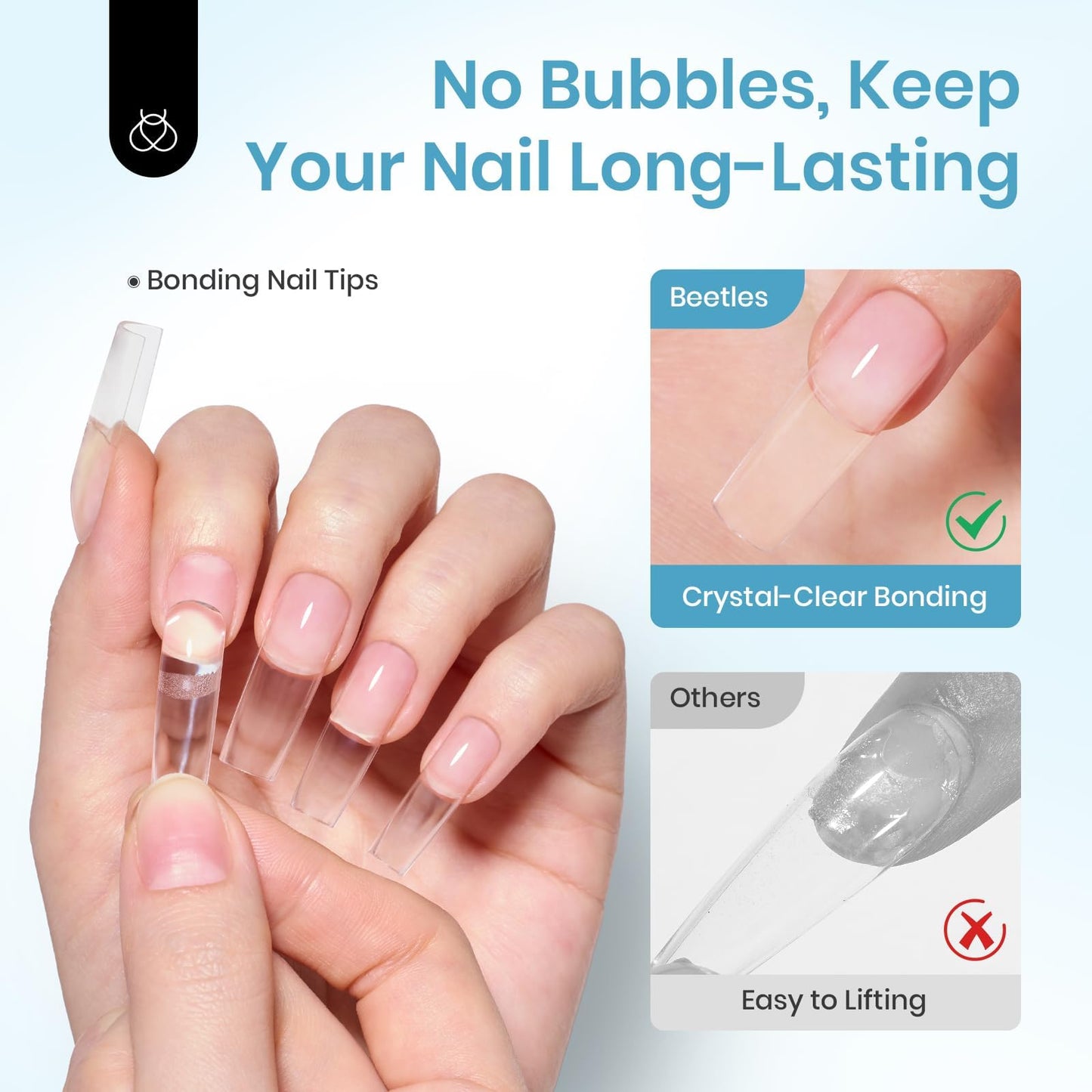 Beetles Tipex Nail Glue 20g Solid Nail Glue Gel Super Strong for Tipex Nail Tips Soak Off U V No Hand-Hold Needed Professional Beginner-Friendly 28+ Days Lasting