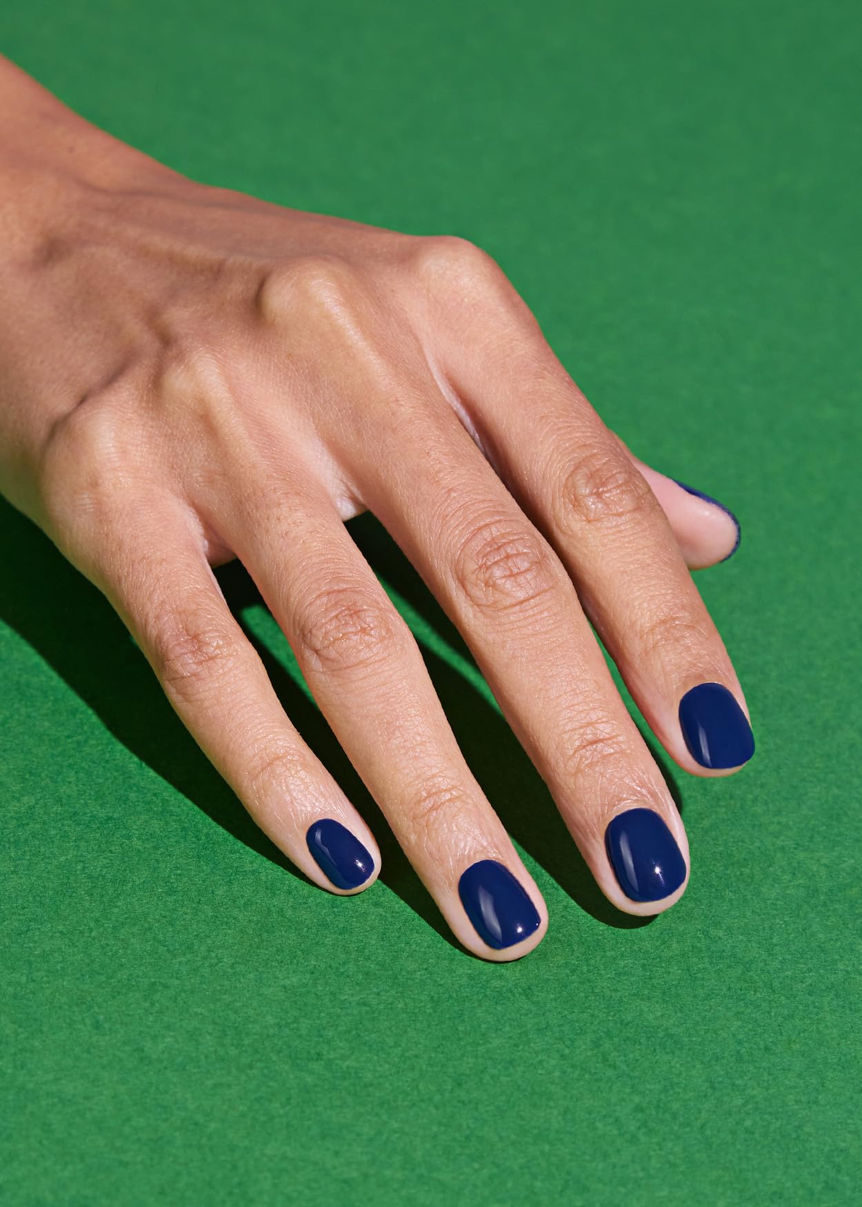 ohora Semi Cured Gel Nail Strips (N Royal Navy) - Blue, Solid, Works with Any UV/LED Lamps, Salon-Quality, Long Lasting, Easy to Apply & Remove - Includes 2 Prep Pads, Nail File & Wooden Stick