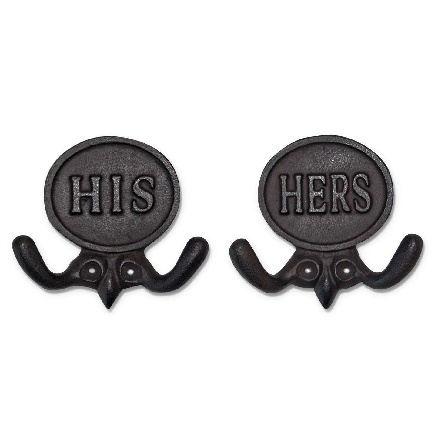 Wallcharmers Set of 2 His and Hers Towel Hooks for Bathrooms, Mr & Mrs. Farmhouse and Rustic Bathroom Hooks for Towels, Bronze