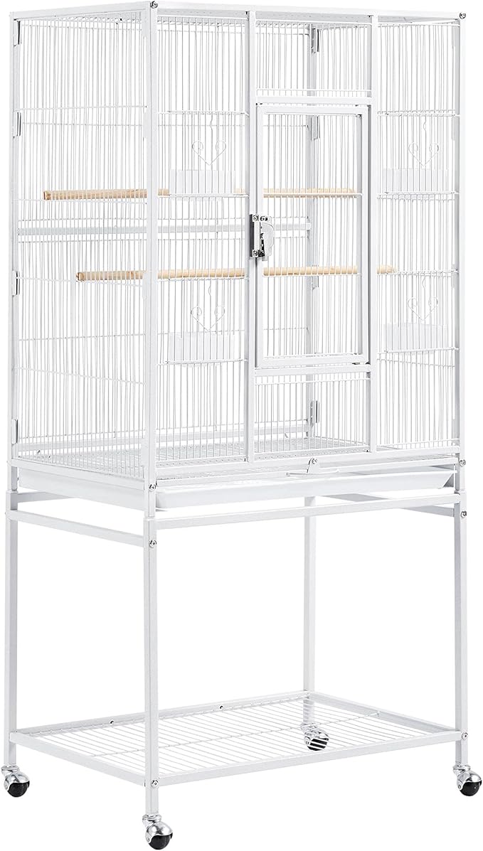 Topeakmart 53.5inch Large Bird Cage Metal Mobile Parrot Cage for Canary Pacific Parrotlet Lovebird Budgie Caique Senegal Green-cheeked Conure, Palmer Green