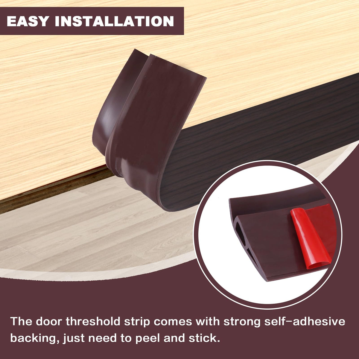 Vinyl Door Threshold Flooring Transition Strip Self Adhesive Carpet Edging Strip for Laminate Doorway Edge Threshold from 1