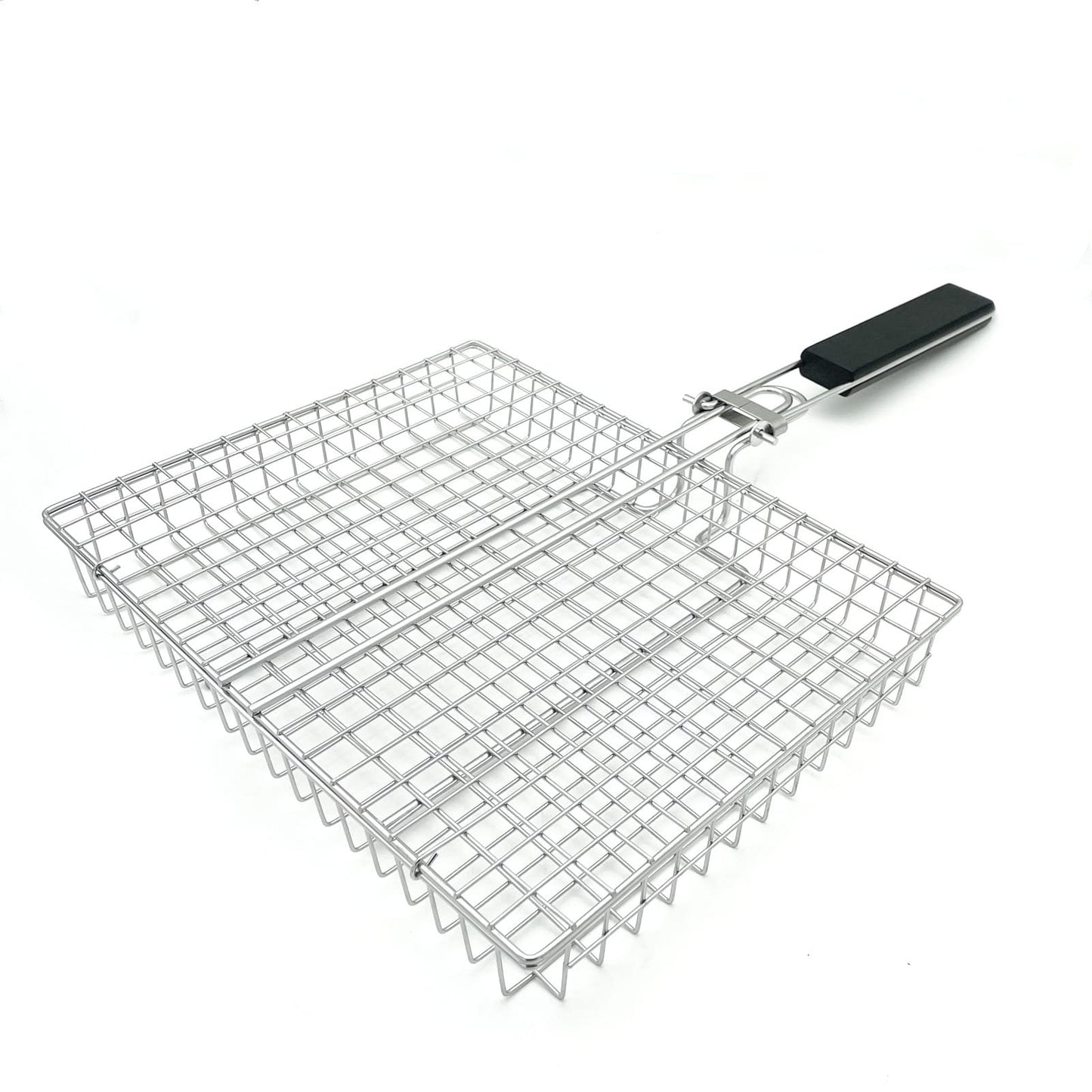 HTIAM Large Capacity Barbeque Grill Basket With Brush BBQ Tong Deeper Grilling Rack Havy Duty Stainless Steel BBQ Accessories Set