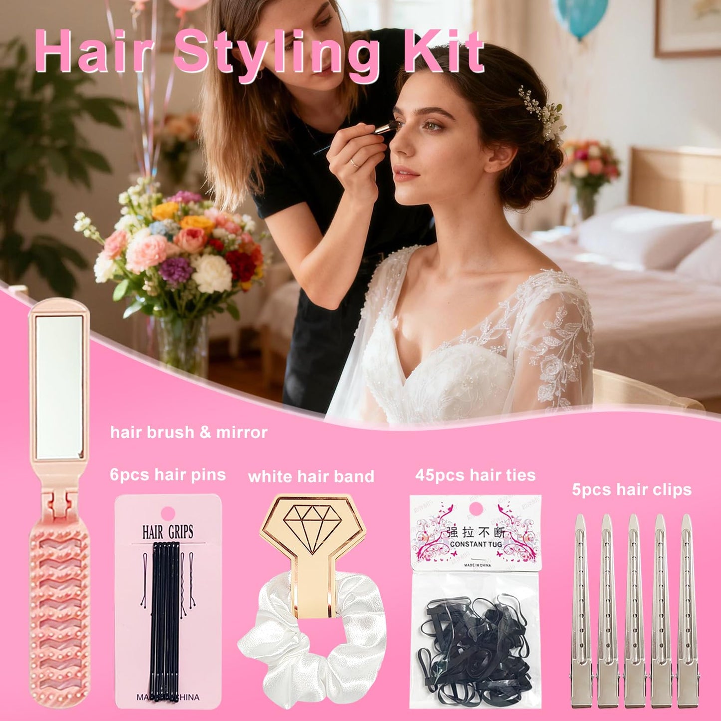 Wedding Emergency Kit for Bride with 30+ Wedding Essentials, Bridal Emergency Kit for Wedding Day, Wedding Survival Set (Style A)