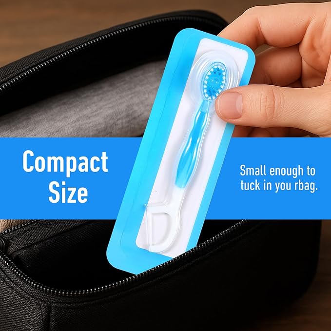 40 Pack Disposable Mini Travel Toothbrushes Bulk 5-in-1 Portable Pre-Pasted Travel Toothbrush with Toothpaste Tongue Scraper Floss Pick, Individually Wrapped for Traveling for Adults Kids