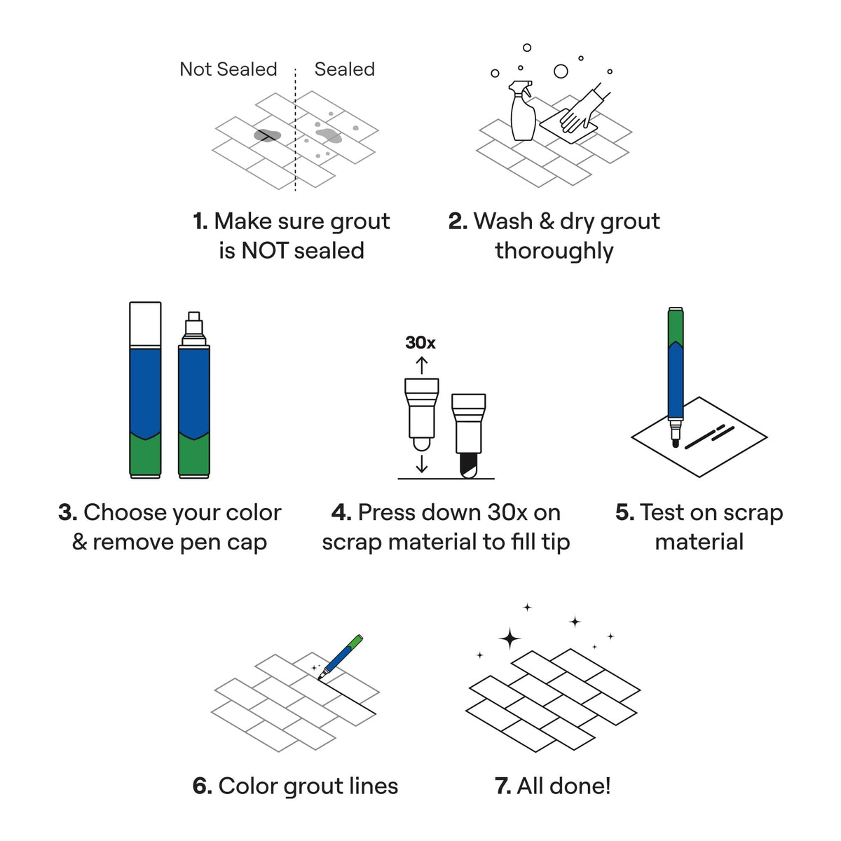 Grout Pen Winter Grey Tile Grout Paint Marker (3 Count)