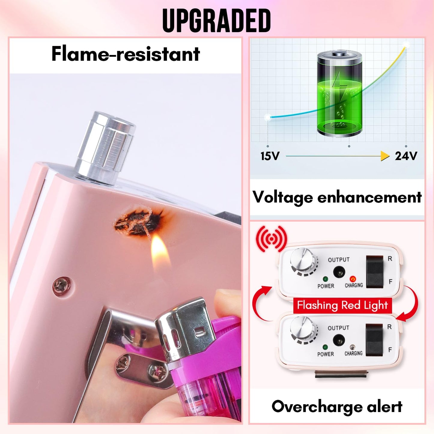 Makartt Nail Drill, Rechargeable Nail E File 30000RPM Electric Nail File, Malory Pink Portable Gel Nail Remover Machine with Nail Drill Bits & Sanding Bands for Manicure Salon Home Use