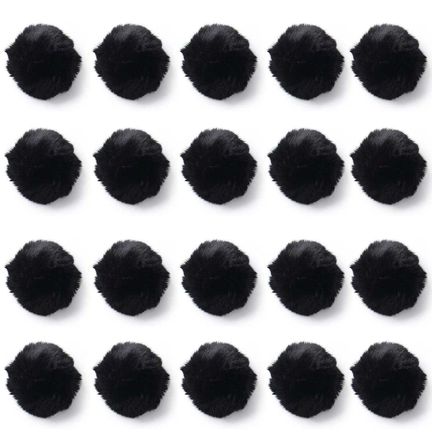 Craft Pom Pom Balls,Large Black Poms Costume Accessory, Pom pom Balls for Arts and DIY Creative Crafts Decorations,Black,3 Inches,20 Pieces.