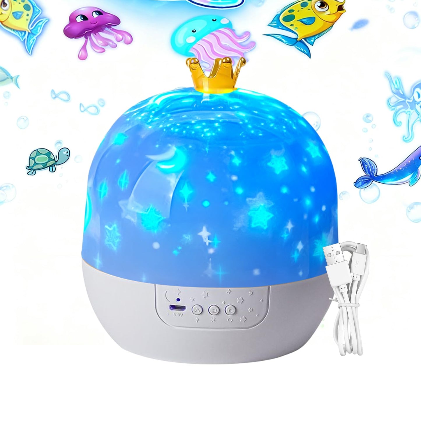 Kids Night Light Projector – USB ABS, 360 Rotation Lamp, Ceiling Projection Display, Sleep Ambience Creation | Perfect for Nursery Bedtime Sleep, Room Comfort, Calm Evening Routine, Gentle