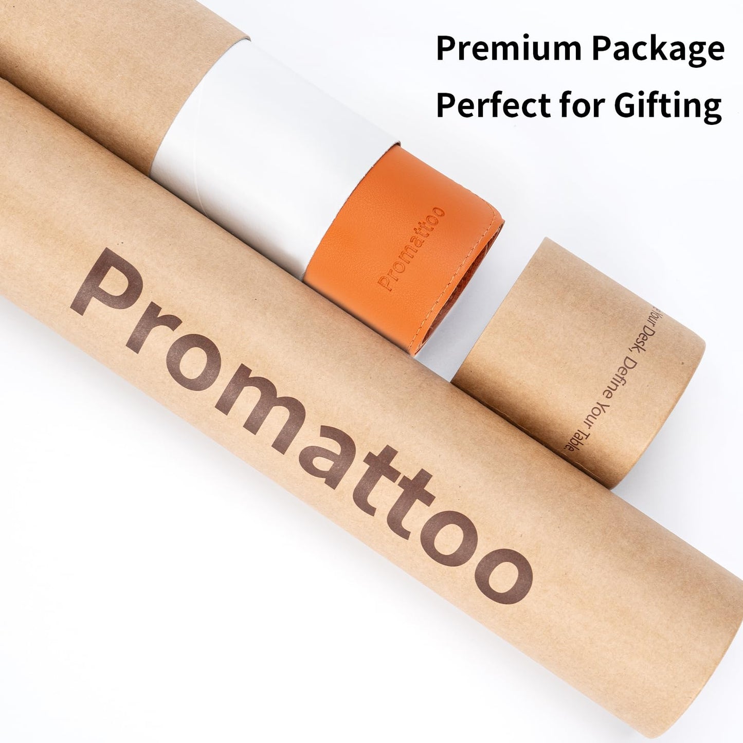 PROMATTOO Oversized Non-Slip Desk Pad Protector with Premium Gift Box – Vegan Leather Waterproof Laptop Mat for Keyboard & Mouse, Grips Desk Firmly – Large Office Pad – Sunset Orange
