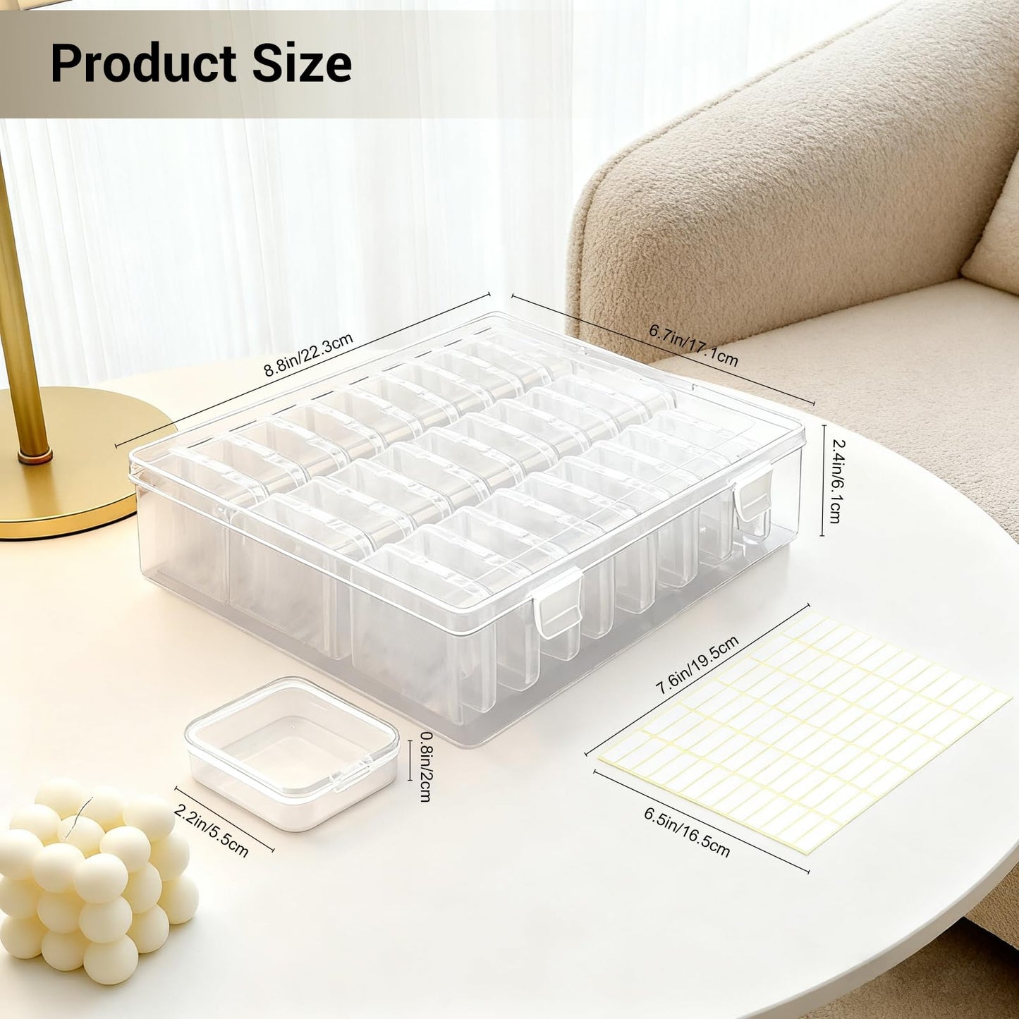 Bead Organizer Box, 30 Pcs Small Beads Storage with 84 Label Stickers, Clear Plastic Small Containers for Jewelry Making, Diamond Painting, DIY Art Crafts, Bracelet Making, Nail Rhinestones, Seeds