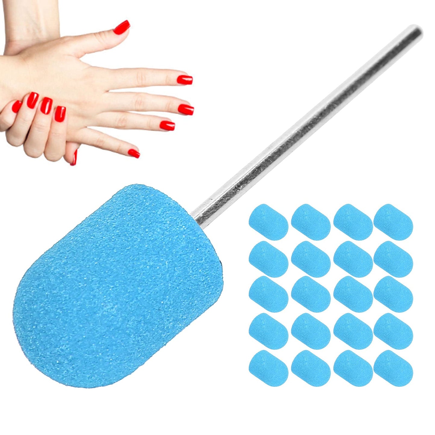 Nail Drill Bits Kit, Nail Art Sanding Nail Drill Bits Polishing Grinding Sanding Bands Set Nail Drill Head Accessory for Manicure Pedicure Nail Polishing Burr Home Salon Use 13 x