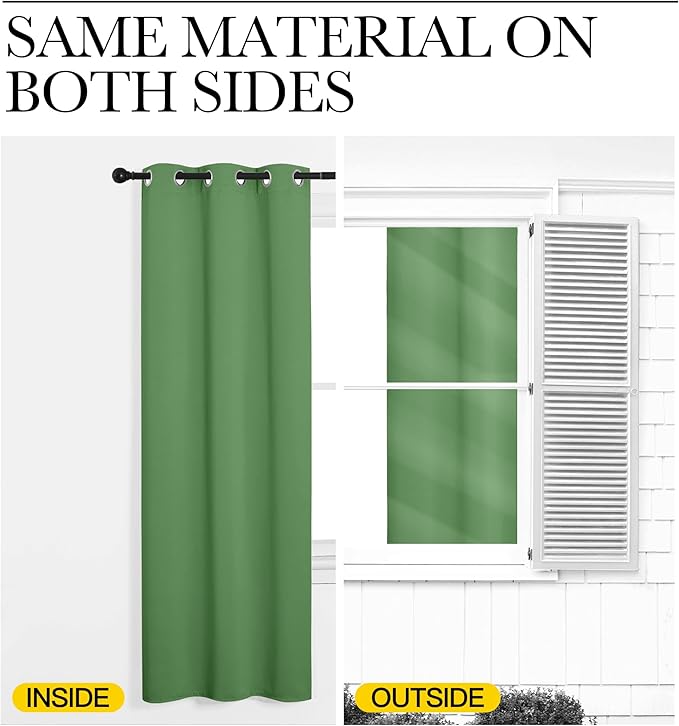 NICETOWN Froest Green Blackout Curtains 96 inches Length for Living Room, 2 Panels, 55" Wide, Thermal Insulated Long Drapes for Large Window