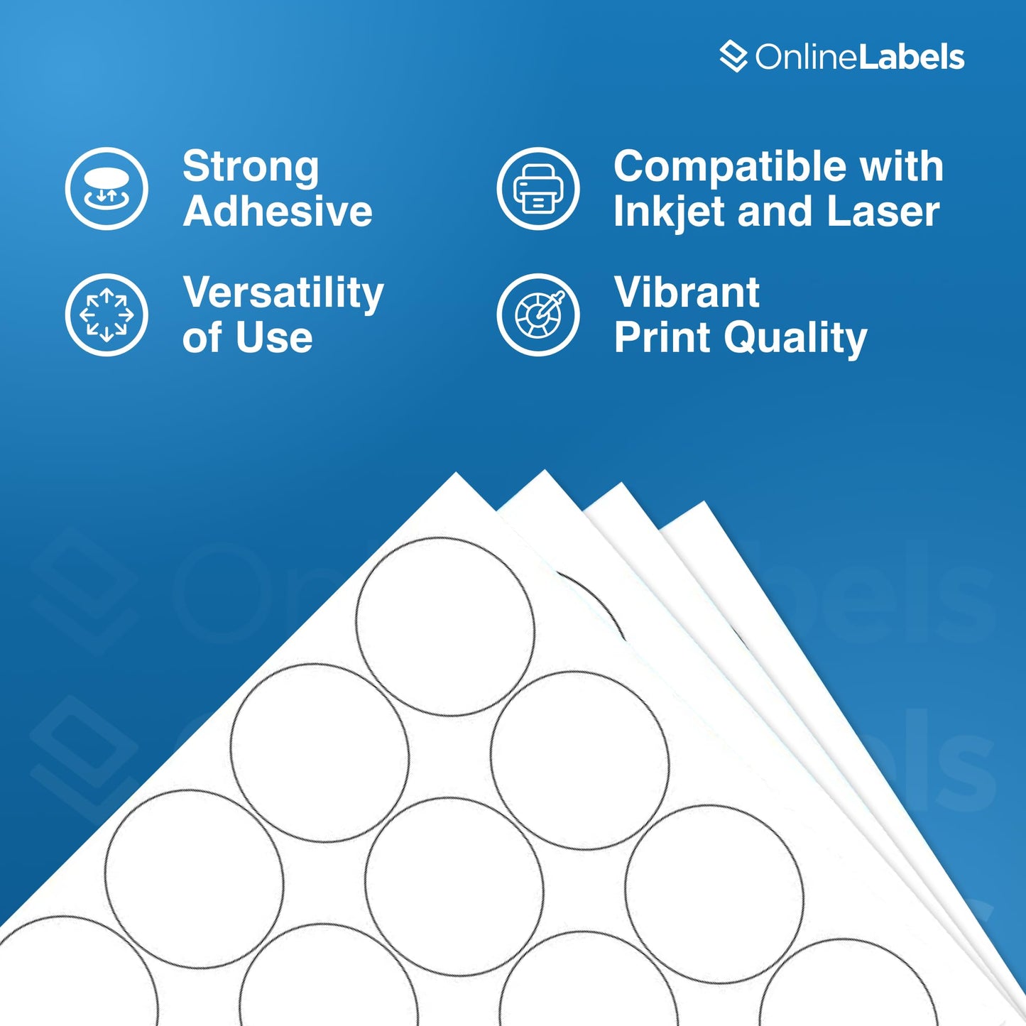 OnlineLabels 2" Round Labels – Permanent Adhesive, White Matte – for Jar Lids, Product Packaging, & Favors – for Inkjet & Laser Printers – Pack of 2,000 Labels, 100 Sheets OL5375WX