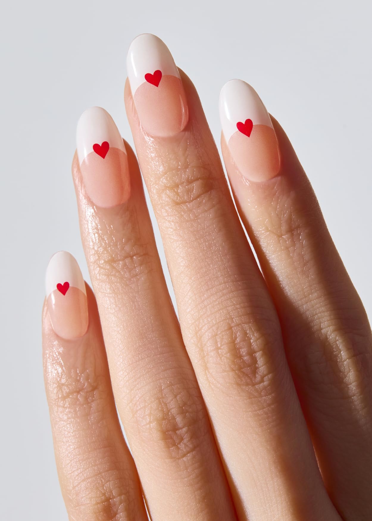 ohora Semi Cured Gel Nail Strips (N Love Letter) - Salon-Quality Valentines Nails, Works with Any Lamps, Long Lasting, Easy to Apply & Remove, Chip Resistant