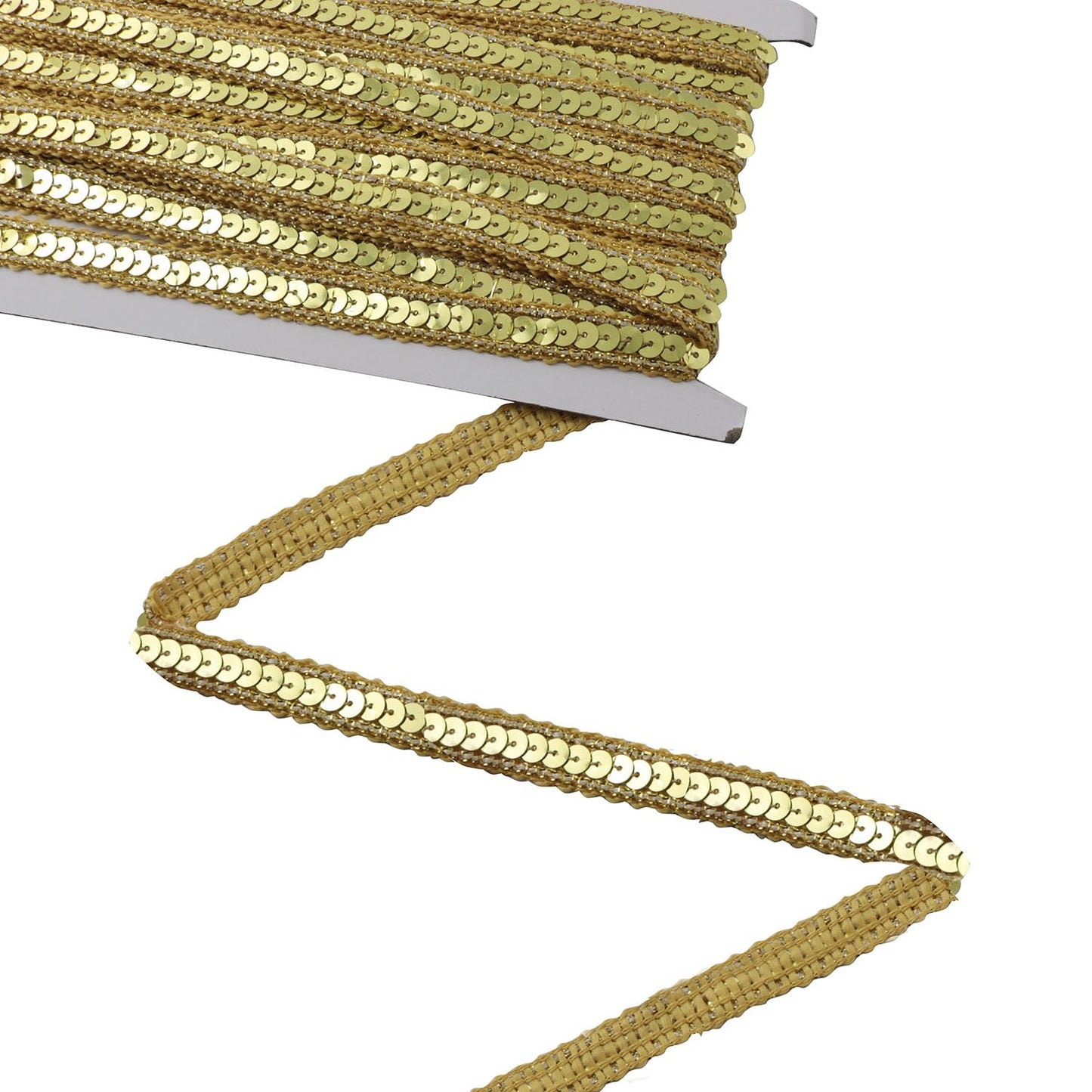 XGNG 1 Roll 10 Yards Gold Sequin Lace Trim Ribbon Sequined Satin Ribbon Braided Trim DIY Dance Costume Accessories for Sewing Projects Handbags Scrapbooking