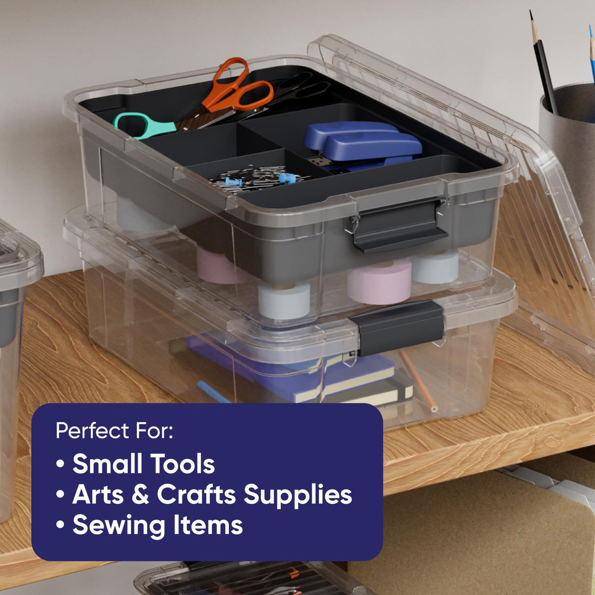 Storage Container Organizing Tray for Superio Bin or Drawer Plastic Organize Sewing (2 Count)