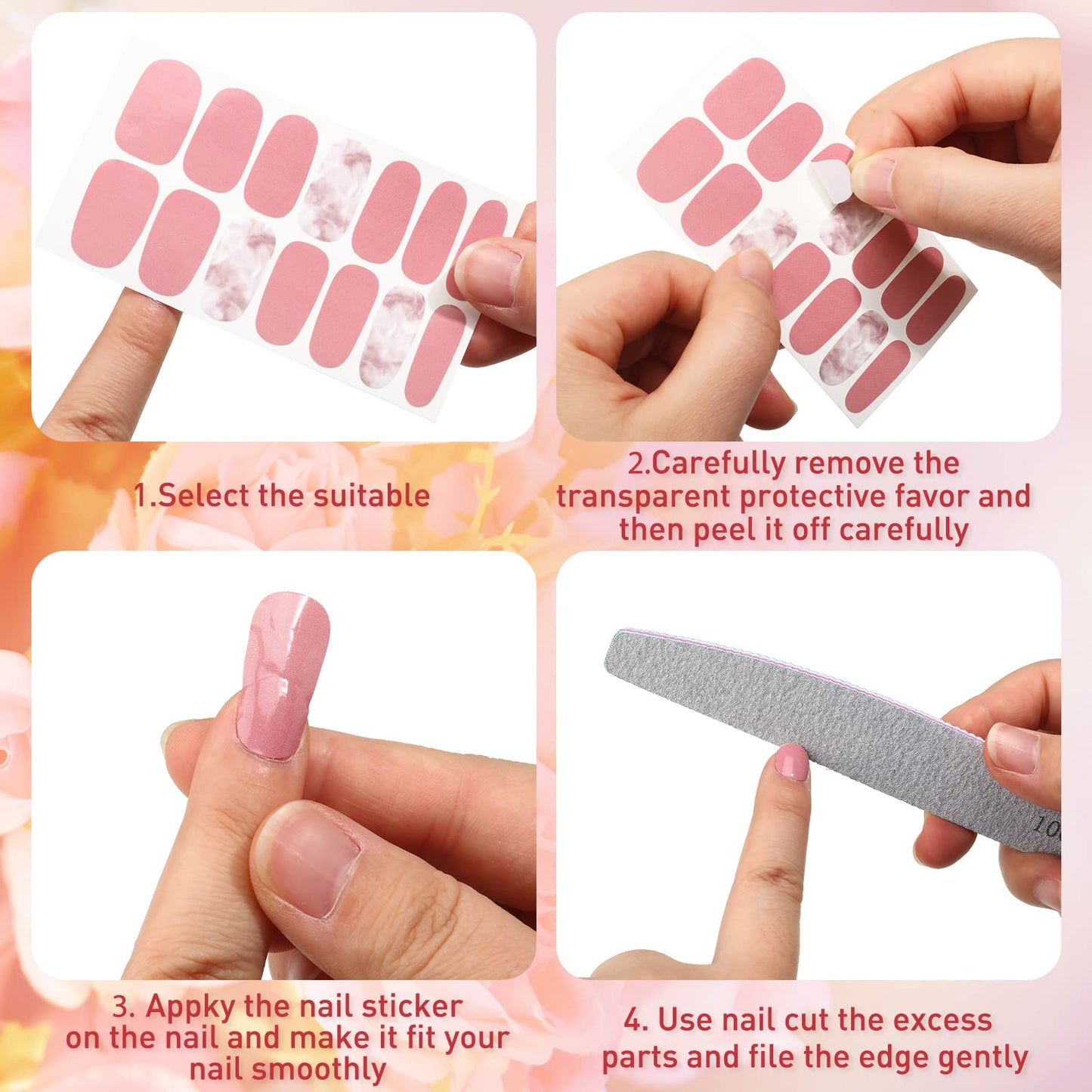 Maitys 560 Pieces 40 Sheets Full Wrap Nail Stickers Nail Polish Strips Decals Self Adhesive Gel Fingernail Strips Art Decals with File for Women DIY Craft Decorations(Glitter Style)