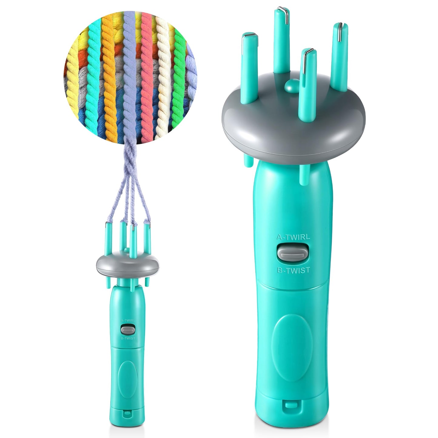 Enhon Cord Maker Portable Fringe Twister, Handheld Cord Maker for Craft Yarn Making Twister for Beginners (Patent Pending) (Green)