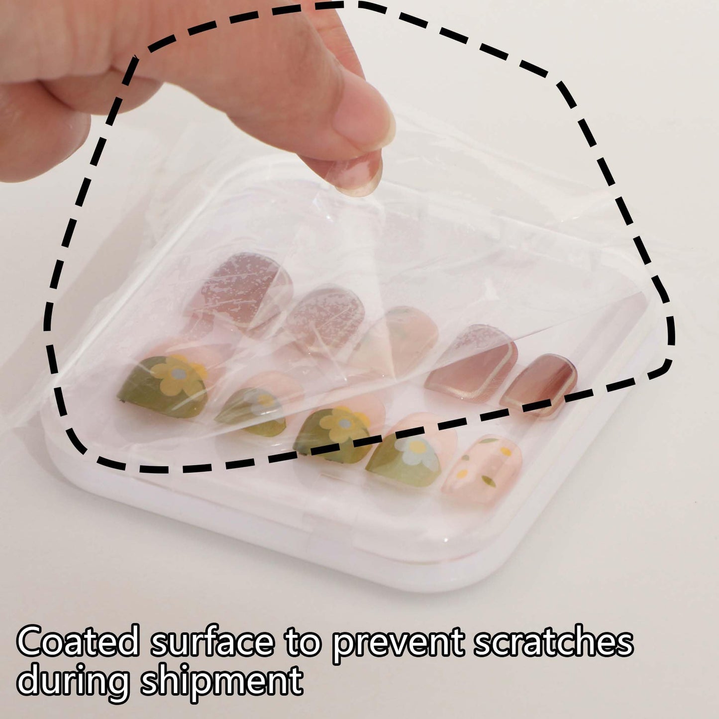 30 Pcs Press On Nail Storage Box Container False Nail Organizer Acrylic Display Case with a Large Stackable All-In-One Box and 120 Pcs Double Sided Adhesive Nail Display Tape (White)